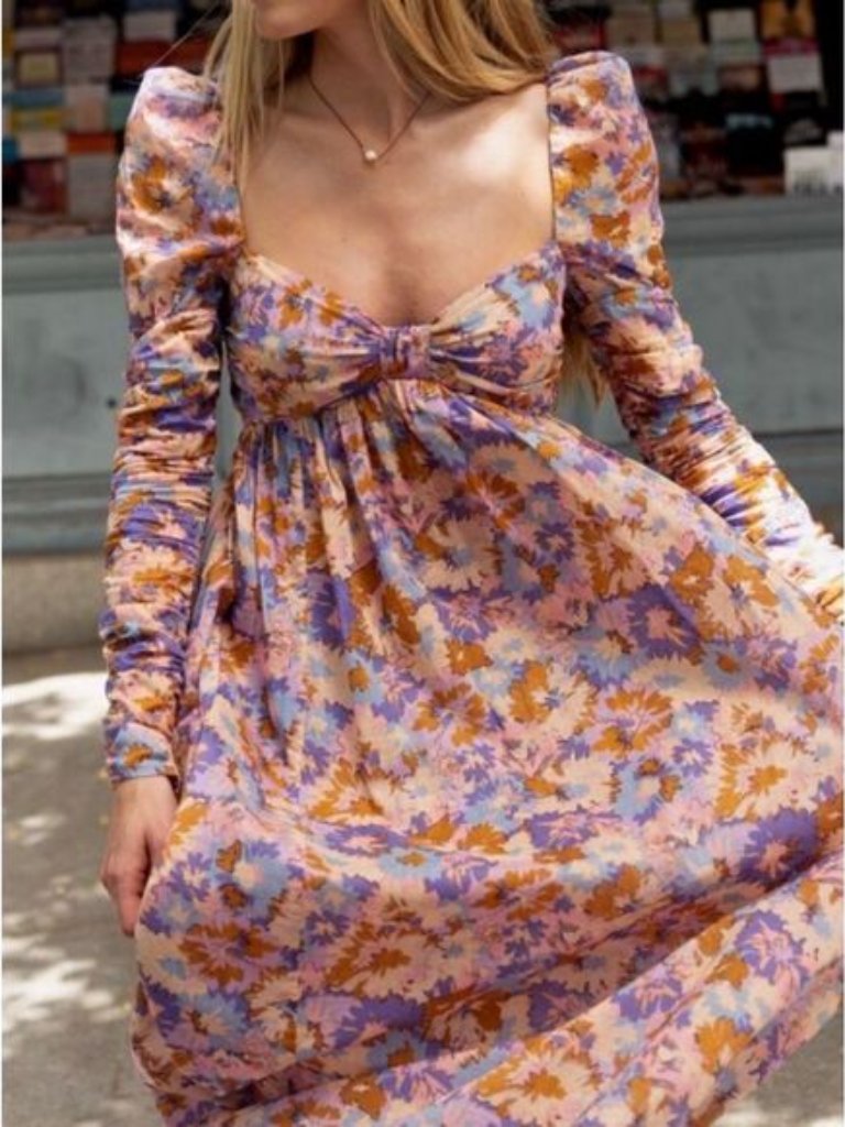 Nwot Zimmermann Violet Twist Front Floral Print Dress, Sz 0, $750